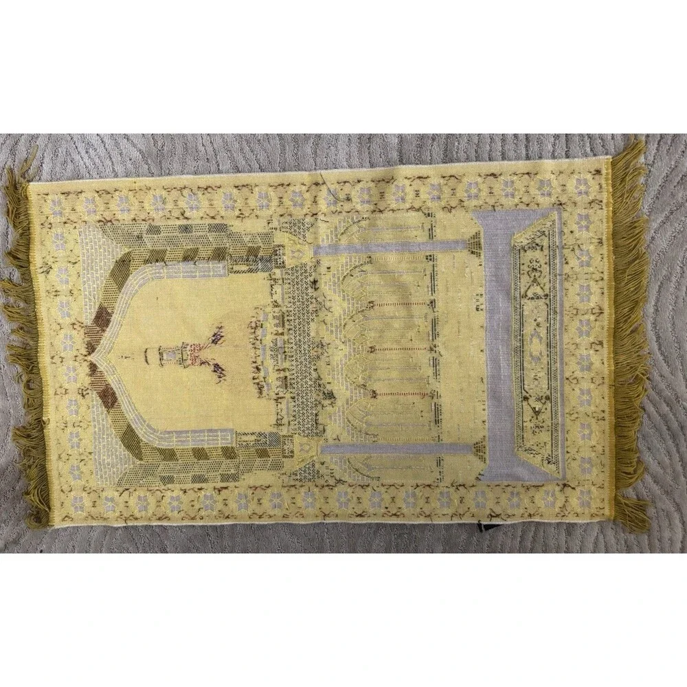 Turkish Islam Prayer Rug Mat Velvet Fringe